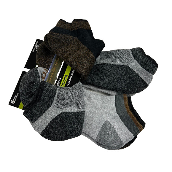 NEW Dickies Men Performance-Outdoor No-Show Socks 6 Pairs Sz 6-12 Black Assorted - Picture 4 of 16